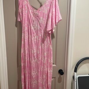 Pink Floral Maxi Dress
